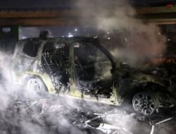 Protesters Stop Lt. Col. Dhakal’s Vehicle, Set It on Fire at Midnight